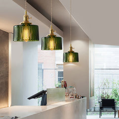 Aeyee Glass Pendant Light Fixture, Modern Green Ceiling Hang Lamp Bedside Hanging Light Fixture for Bedroom Kitchen