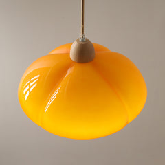 Aeyee Pumpkin Shaped Pendant Light Fixture, Glass Hanging Light, Modern Kitchen Island Pendant Lighting with Adjustable Cord