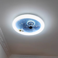 Aeyee Astronaut Round Ceiling Fan with Lights and Remote Control, Unique LED Ceiling Fan, Adjustable Speed, Planet Reversible Fan Light