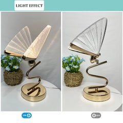 Aeyee Butterfly Table Lamp Elegant Night Light with Acrylic Shade, Metal Base, Modern Bedside Table Lamp for Bedroom Nightstand