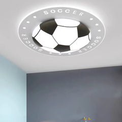 Soccer Flush Mount Ceiling Light, Dimmable Kid's Bedroom Ceiling Light Fixture, Remote Control, Stepless Dimming Cartoon LED Ceiling Lamp