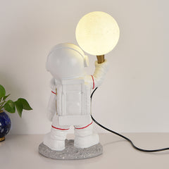 Aeyee Astronaut Table Lamp with PLA Shade, Kids Moon Bedside Desk Lamp, 3D Printing Lampshade, Decorative Spaceman Lamp for Bedroom Home Office