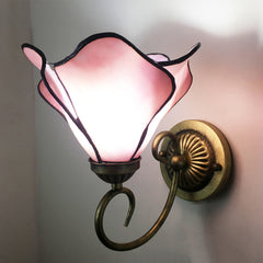 Aeyee Tiffany Wall Sconce, Flower Shaped Wall Light, Stained Glass Wall Lamp for Entrance, Bedroom, Hallway