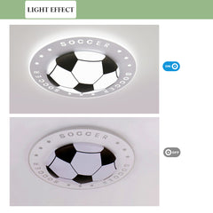 Soccer Flush Mount Ceiling Light, Dimmable Kid's Bedroom Ceiling Light Fixture, Remote Control, Stepless Dimming Cartoon LED Ceiling Lamp
