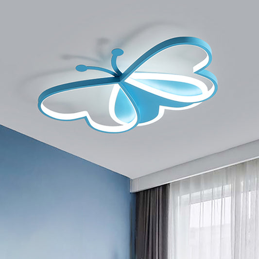 Aeyee Butterfly Flush Mount Ceiling Light, Dimmable Children's Bedroom Ceiling Light Fixture, 19.6'' Cartoon LED Ceiling Lamp