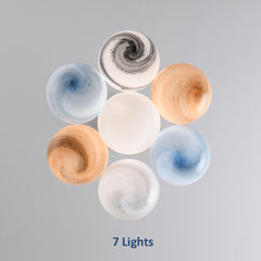 Aeyee Bubbles Ball Shape Pendant Light, Planet Chandelier, Glass Hanging Light Fixture, Colorful Ceiling Chandelier, 13 Lights