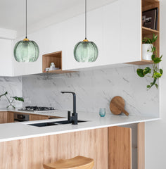 Aeyee Glass Pendant Light, Modern Green Hanging Light Fixtures, Kitchen Pendant Lighting