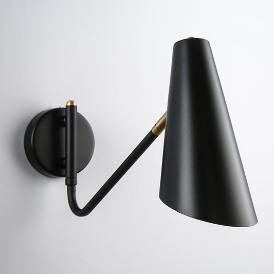 Aeyee Modern Black Wall Lamp, Swing Arm Wall Lamp, Industrial Wall Mount Lighting for Bedroom Corridor