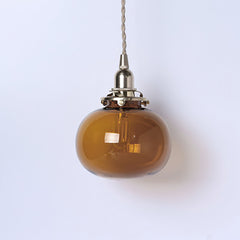 Aeyee Glass Pendant Light Fixture, Cute Globe Hanging Light, Modern Brass Pendant Lighting for Kitchen bar