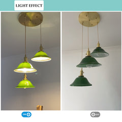 Modern Glass Pendant Light Fixture - Aeyee Farmhouse Ceiling Pendant Light, Adjustable Elegant Green Hanging Light