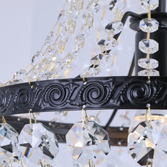 Aeyee Rustic Crystal Chandelier, Small Pendant Light Fixture, 1 Light Elegant Hanging Light for Bedroom Foyer Hallway