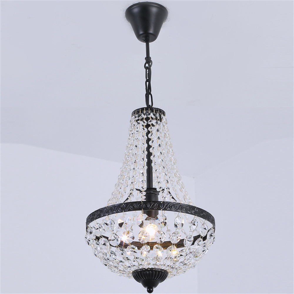 Aeyee Rustic Crystal Chandelier, Small Pendant Light Fixture, 1 Light Elegant Hanging Light for Bedroom Foyer Hallway