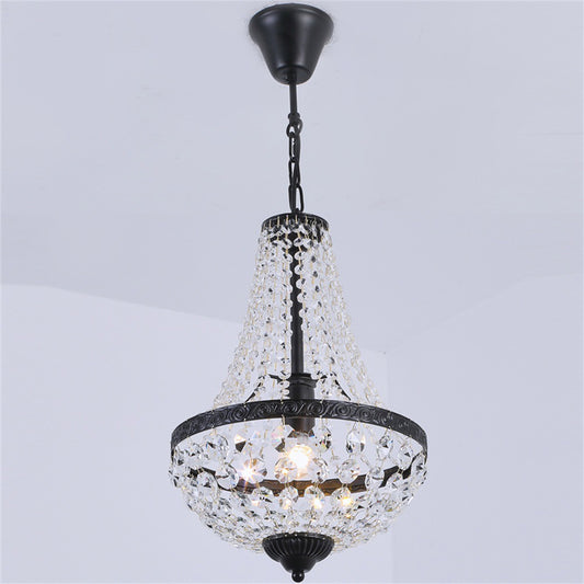 Aeyee Rustic Crystal Chandelier, Small Pendant Light Fixture, 1 Light Elegant Hanging Light for Bedroom Foyer Hallway