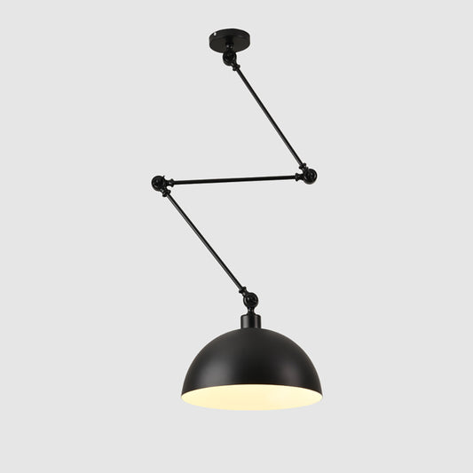 Aeyee Long Swing Arm Pendant Lighting, Modern Dome Hanging Light, 1 Light Adjustable Ceiling Pendant Light Fixture