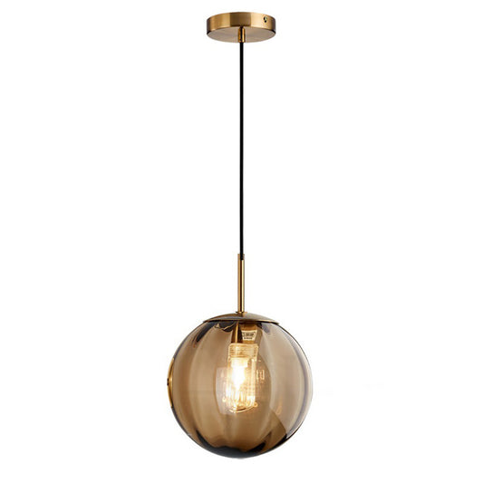 Aeyee Globe Pendant Light Fixture 1 Light Glass Industrial Hanging Lighting, Kitchen Island Colorful Ceiling Pendant Light