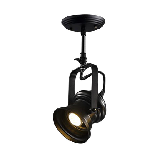 Aeyee Industrial-Style Spot Light, Adjustable Flush Mount Ceiling Light, Highlight Lighting, Black Metal Track Light for Restaurant Bar