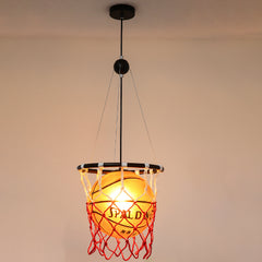 Aeyee Creative Basketball Pendant Light Fixture with Glass Shades, Basketball Themed Bedroom Hanging Light, Unique Ball Chandelier