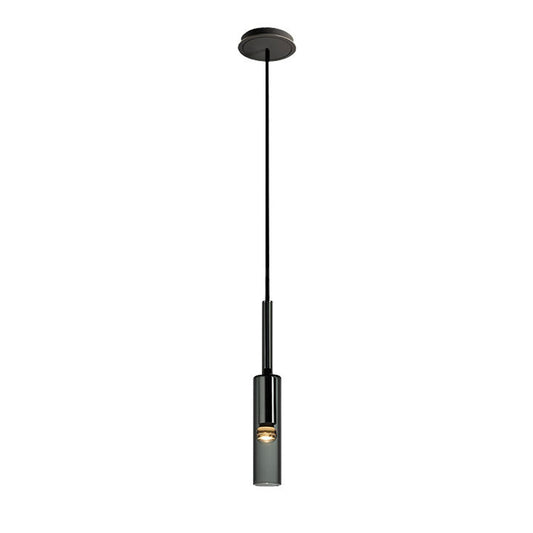 Aeyee Glass Pendant Light Fixture, Modern Smoky Gray Hanging Light, Adjustable Pendant Lighting for Kitchen Bedroom