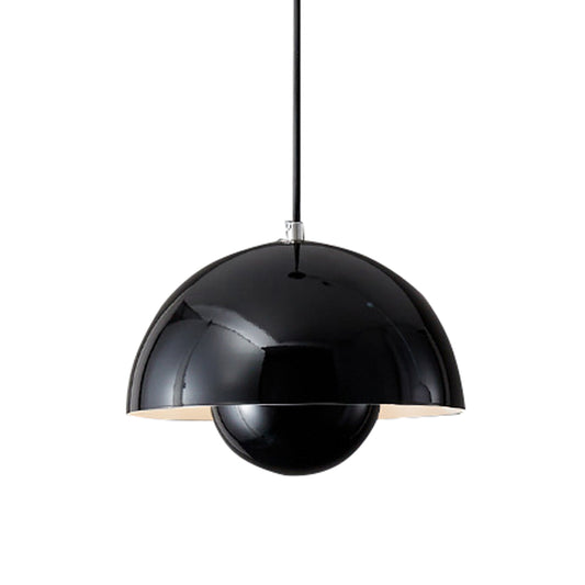 Aeyee Modern Dome Shape Pendant Light 1 Light Simple Metal Hanging Lamp, Adjustable Kitchen Island Pendant Light Fixtures