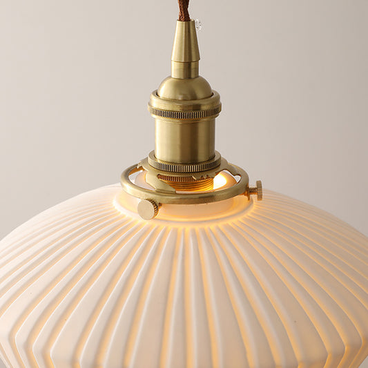 Aeyee Classic Pendant Light Fixture with Ceramic Shade, Adjustable Height, Modern Hanging Lamp for Kitchen Bedroom