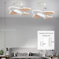 Aeyee Airplane Flush Mount Ceiling Light, Dimmable Children's Bedroom Ceiling Pendant Light, Wood LED Ceiling Lamp
