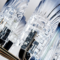 Aeyee Modern Peacock Shaped Glass Chandelier Elegant Pendant Light, Adjustable Hanging Light for Living Room Bedroom Blue Finish