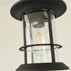 Aeyee Aluminum Lantern Outdoor Pendant Light, Clean Look Hanging Light Fixture, Adjustable Waterproof Front Porch Light in Matte Black