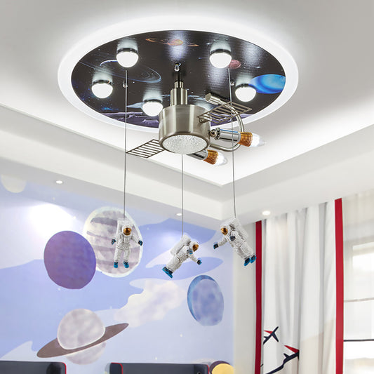 Aeyee Cartoon Flush Mount Ceiling Light, Children's Bedroom Ceiling Pendant Light, 22" Astronaut Ceiling Light for Bedroom, Nursery Room