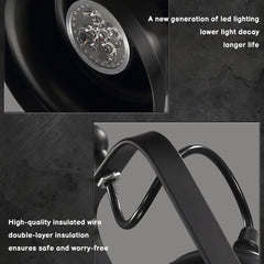 Aeyee Industrial-Style Spot Light, Adjustable Flush Mount Ceiling Light, Highlight Lighting, Black Metal Track Light for Restaurant Bar