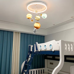 Aeyee Bubbles Ball Shape Pendant Light, Planet Chandelier, Glass Hanging Light Fixture, Colorful Ceiling Chandelier for Kids Room