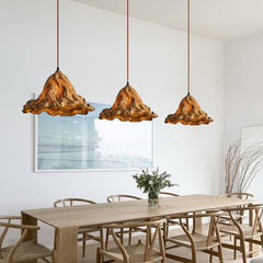 Aeyee Rustic Lotus Leaves Pendant Lighting 1 Light Classic Hanging Light Fixture, Art Deco Ceiling Pendant Light for Kitchen Island Bedroom