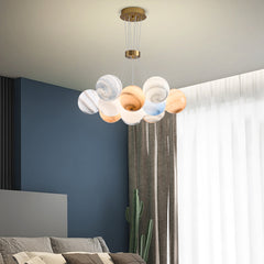 Unique Planet Chandelier- Aeyee Bubbles Ball Shape Pendant Light, Glass Hanging Light Fixture, Colorful Ceiling Chandelier