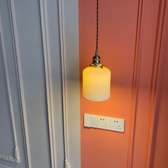 Aeyee Ceramic Pendant Light Fixture, Dome Hanging Light, Adjustable Pendant Lighting for Kitchen Island Bedroom