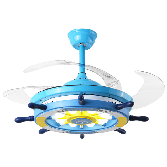 Aeyee Nautical Ceiling Fan with Lights and Remote Control, LED Ceiling Fan Rudder Decoration, Reversible Fan Chandeliers