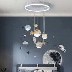 Aeyee Bubbles Ball Shape Pendant Light, Planet Chandelier, Glass Hanging Light Fixture, Colorful Ceiling Chandelier for Kids Room