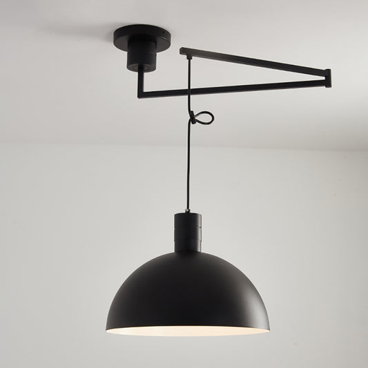 Aeyee Industrial Pendant Light Fixture, Swing Arm Hanging Light, Adjustable Dome Ceiling Pendant Light for Dining Room Living Room