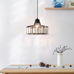 Crystal Pendant Light Fixture - Aeyee 1 Light Modern Hanging Light, 9.8" Crystal Chandelier for Kitchen Island
