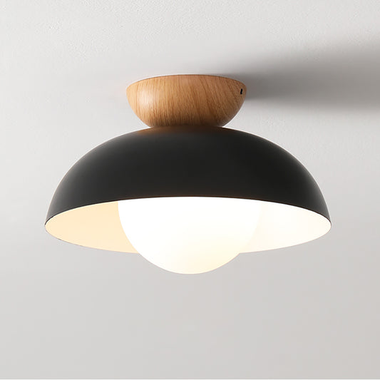 Aeyee Glass Flush Mount Ceiling Light, Dome Shaped Close to Ceiling Lighting for Kitchen Island Laundry Corridor