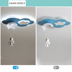 Aeyee Cartoon Flush Mount Ceiling Light, Children's Bedroom Ceiling Pendant Light, Astronaut Blue Ceiling Light