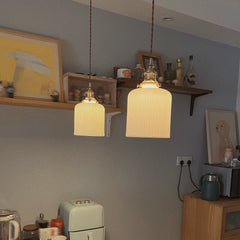 Aeyee Ceramic Pendant Light Fixture, Dome Hanging Light, Adjustable Pendant Lighting for Kitchen Island Bedroom