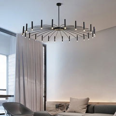 Aeyee Modern Sputnik Chandelier, Black Pendant Light Fixture, Adjustable Hanging Lighting for Kitchen Bedroom