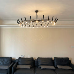 Aeyee Modern Sputnik Chandelier, Black Pendant Light Fixture, Adjustable Hanging Lighting for Kitchen Bedroom