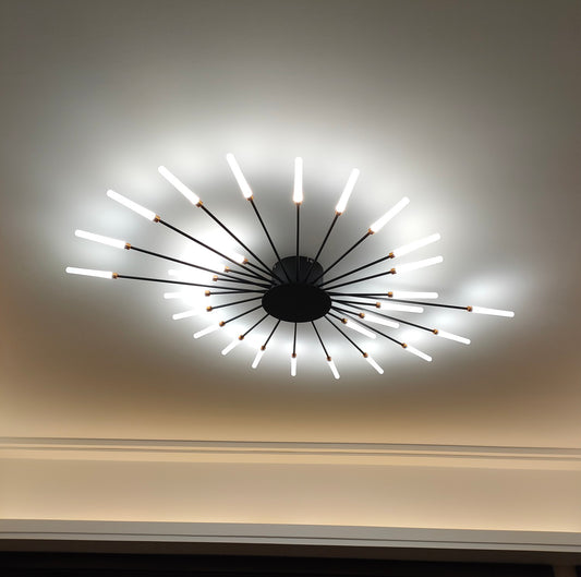 Modern Style Bright Ceiling Light - Aeyee Contemporary Flush Mount Light Fixture, 4500K LED Chandelier for Bedroom Living Room