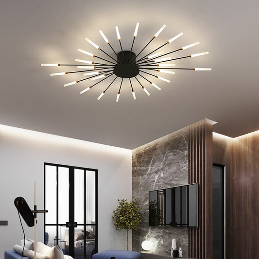 Modern Style Bright Ceiling Light - Aeyee Contemporary Flush Mount Light Fixture, 4500K LED Chandelier for Bedroom Living Room