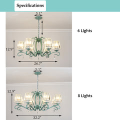 Crystal Chandelier - Aeyee Classic Pendant Light Fixture with Crystal Shade, Modern Green Hanging Lamp for Dining Room,Bedroom