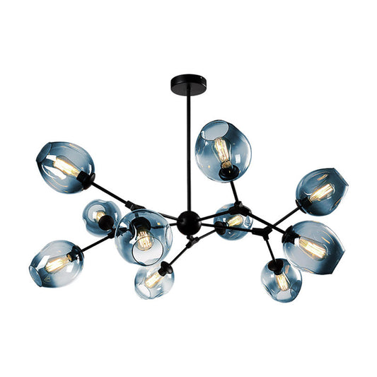 Aeyee Glass Chandelier, Modern 10 Lights Pendant Light, Mid-Century Sputnik Hanging Light for Dining Room Living Room