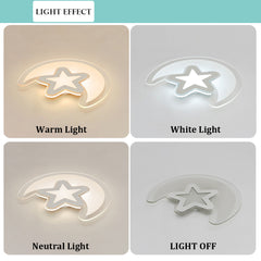 Aeyee Ultra-Thin LED Ceiling Lights Fixture, Modern and Star Shape Flush Mount Ceiling Light with Remote Control, Dimmable Bright Lighting