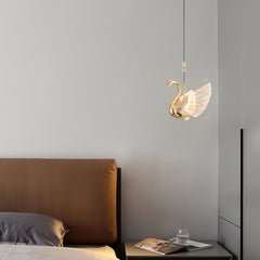 Swan Pendant Light Fixture - Aeyee Modern Acrylic Hanging Lighting, Colorful Ceiling Pendant Light for Bedroom, Decorative Light Warm Light