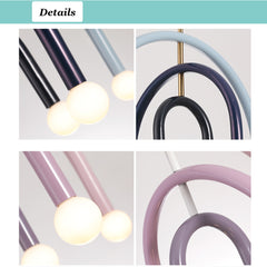 Aeyee Modern Rainbow Pendant Light, Decorative Metal 6 Lights Hanging Light Fixture, U Shaped Ceiling Pendant Light
