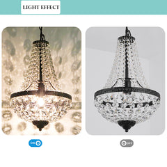 Aeyee Rustic Crystal Chandelier, Small Pendant Light Fixture, 1 Light Elegant Hanging Light for Bedroom Foyer Hallway